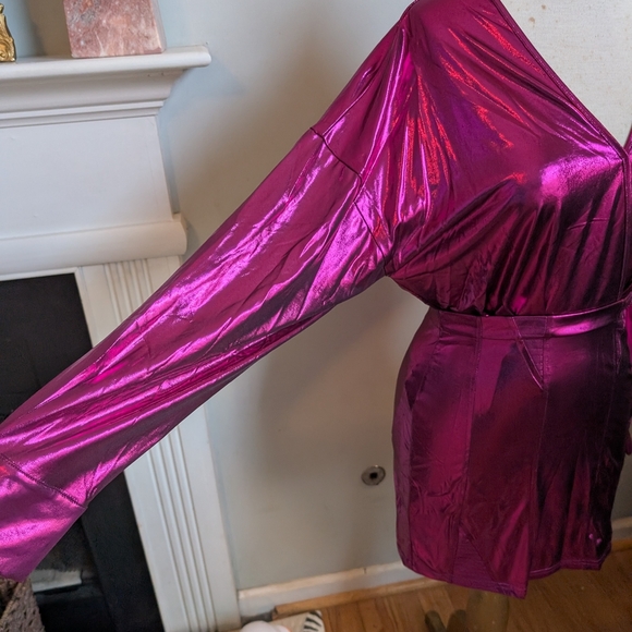 Entro Metallic Pink Mini Dress - Picture 6 of 10
